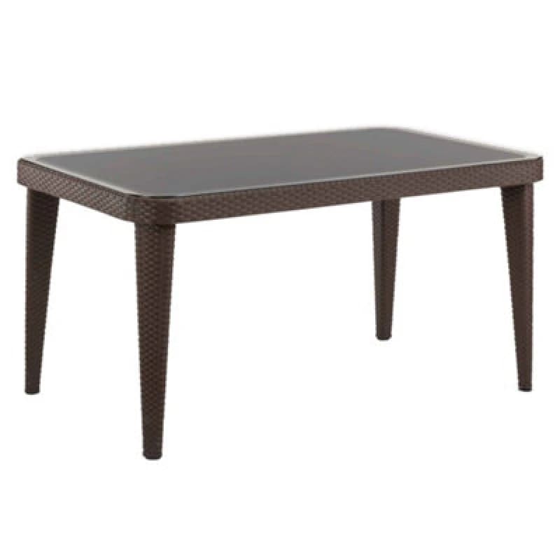 Image of Dellonda Outdoor Dining Table Weather Resistant Glass Table 90X150Cm - Dg206