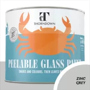 Image of Thorndown Zinc Grey Peelable Glass Paint 150ml - Opaque