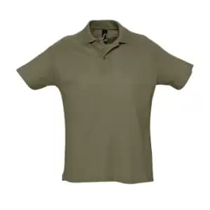Image of SOLS Mens Summer II Pique Short Sleeve Polo Shirt (XS) (Army)