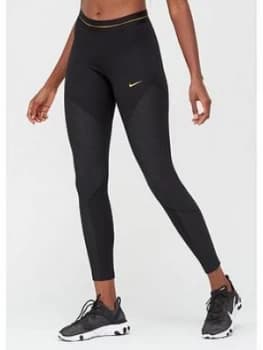 Image of Nike Training Pro Warm Icon Clash Leggings - Black, Size XS, Women