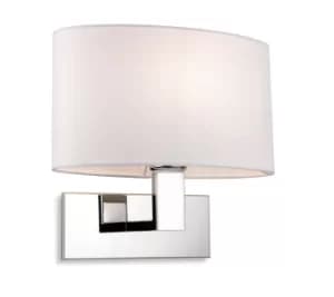 Image of Webster Wall Lamp Chrome with Oval Cream Shade