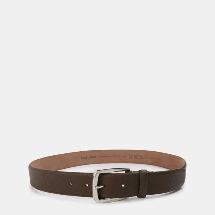 Image of Boss Mens Lotardo Leather Belt Green male 32R (85cm)