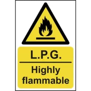 Image of LPG Highly flammable - Self Adhesive Sticky Sign (200 x 300mm)