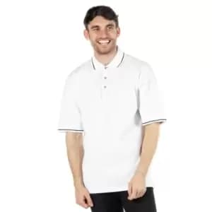 Image of Kustom Kit Mens St. Mellion Mens Short Sleeve Polo Shirt (XS) (White/Navy)