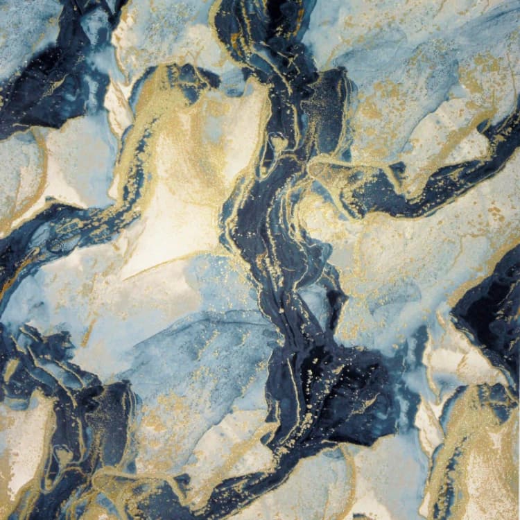 Image of Arthouse Arthouse Marble Design Blue and Gold Metallic Wallpaper