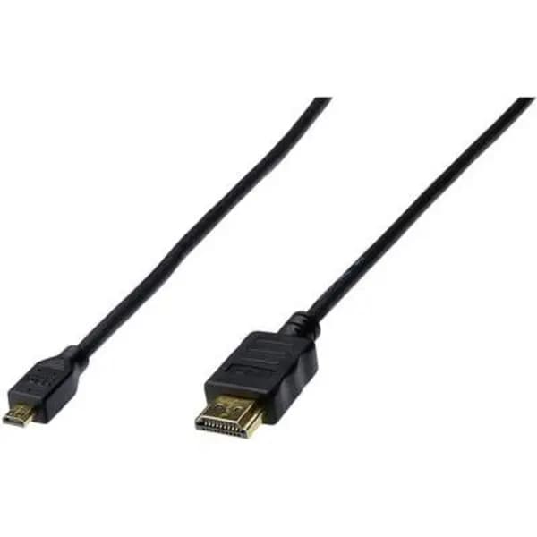 Image of Digitus Digitus HDMI Cable HDMI-A plug, HDMI-Micro-D plug 1m Black AK-330109-010-S gold plated connectors HDMI cable AK-330109-010-S