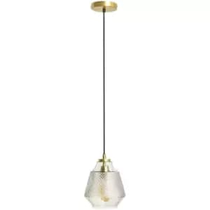 Image of Textured Glass Pendant Ceiling Light Fitting - No Bulb