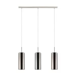 Image of Pendant Light Colour Satin Nickel Shade Gold Color Glass Vaporized E27 3x15W