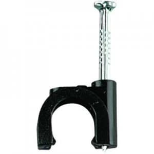 Image of Wickes Exterior Cable Clips - Black 9mm Pack of 50