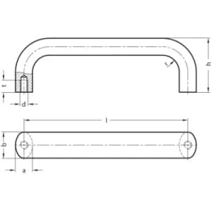 Image of GN565-26-300-BL Cabinet "U' Handle; Aluminium; Blank