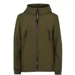 Image of CP COMPANY Boys Softshell Goggle Hooded Jacket - Green