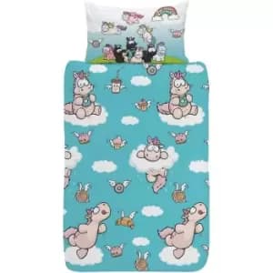 Image of Unicorn Duvet Cover Set (Double) (Blue/Pink) - Theodor&friends