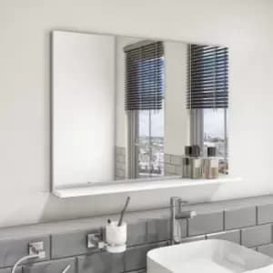 Image of Rectangular White Oak Mirror With Shelf 650 x 900mm - Boston