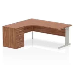 Image of Impulse 1800 Left Hand Wire Managed Workstation 600 Pedestal Bundle Walnut