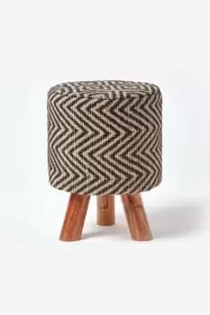 Image of Modern Style Diamond Jute Footstool