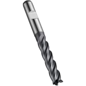 Image of C492 10.00MM HSS-E Flatted Shank Multi-flute Long Series Roughing End Mill - Alcrona Coated DIN 844 L
