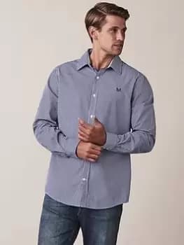 Image of Crew Clothing Crew Classic Micro Gingham Shirt - Light Blue, Size 2XL, Men
