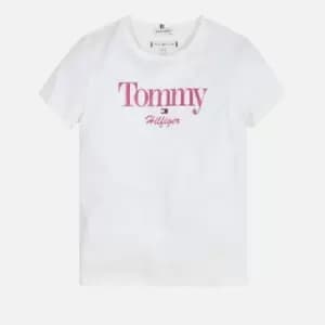 Image of Tommy Hilfiger Girls Graphic Glitter Organic Cotton-Jersey T-Shirt - 5 Years