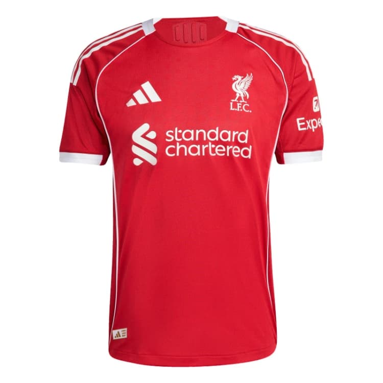Image of adidas Liverpool Authentic Home Shirt 2025 2026 Adults Red male 2XL