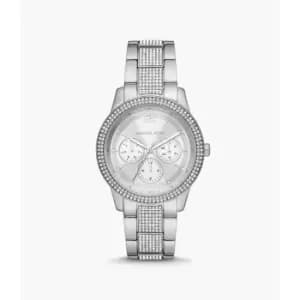 Image of Michael Kors Womens Tibby Multifunction Stainless Steel Watch - Silver