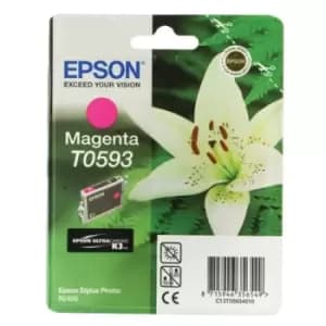 Image of Epson T0593 Ink Cartridge Ultra Chrome K3 Magenta C13T05934010