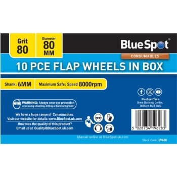 Image of Bluespot - 19628 10 Piece 80 Grit 80MM Flap Wheels In Box