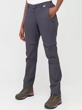 Image of Regatta Highton Zip Off Walking Trousers - Grey, Size 8, Women