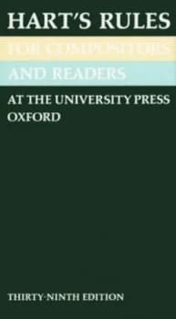 Image of Harts Rules for Compositors and Readers at the University Press Oxford by Horace Hart Book