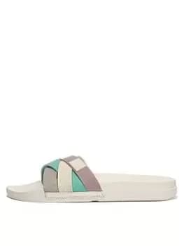Image of FitFlop Iqushion Multi-strap Slides, Cream, Size 6, Women