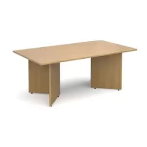 Image of Arrow head leg rectangular boardroom table 1800mm x 1000mm - oak