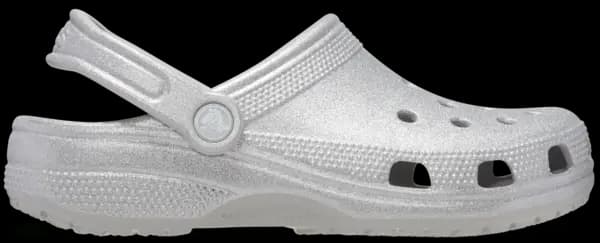 Image of Crocs Unisex Classic Glitter Clogs Silver Glitter W7/M6