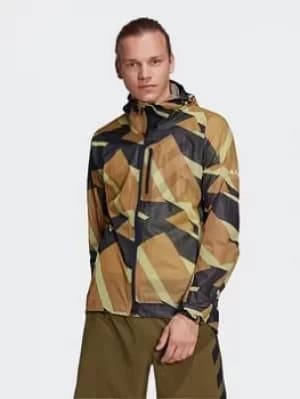 Image of adidas Terrex Agravic Graphic 2.5 Layer Rain Jacket, Brown Size M Men