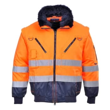 Image of Portwest Hi Vis 3 in 1 Pilot Jacket Orange / Navy 2XL