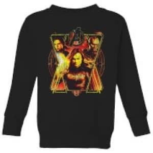 Image of Avengers Endgame Distressed Sunburst Kids Sweatshirt - Black - 11-12 Years