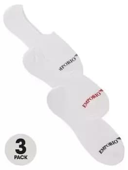 Image of Emporio Armani Bodywear 3 Pack Of Invisible Socks - White