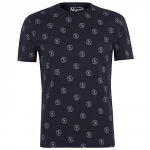 Image of Original Penguin Logo Print T Shirt - Dark Sapphire