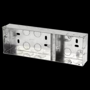 Image of Click Scolmore Essentials 1+2 Dual 35MM K/O Galvanised Metal Back Box - WA102
