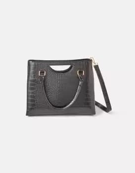Image of Accessorize Womens Grab Handle Handheld Bag Black