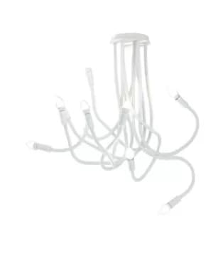 Image of LOVER 9 Light Multi Arm Semi Flush Ceiling light White 100x120cm