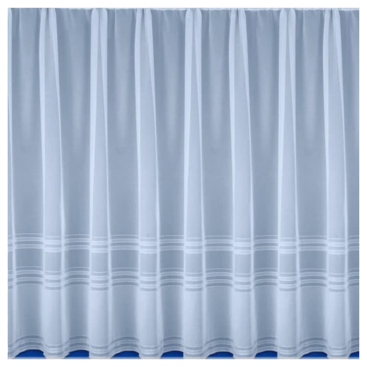 Image of Tyrone Textiles 200x101cm Hudson Stripe Lace Net Cut Panel (79x40"), White HUDPAA40