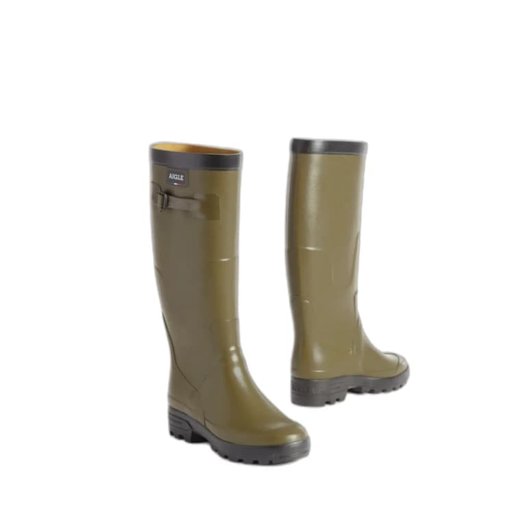 Image of Aigle Benyl M Rubber Womens Calf Length Boots - Khaki - Size:UK 5
