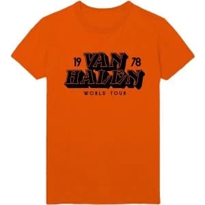 Image of Van Halen - World Tour '78 Mens X-Large T-Shirt - Orange