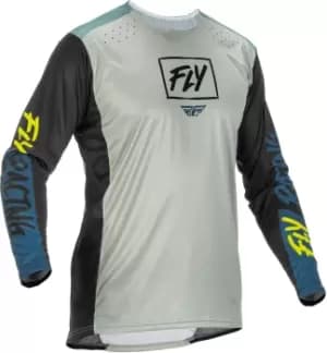 Image of FLY Racing Lite Jersey Grey Teal Hi-Vis M