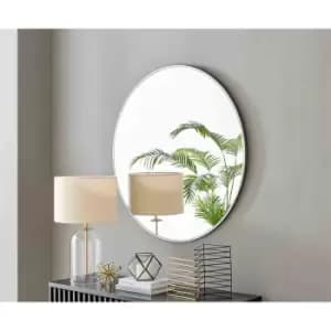 Image of Furniture Box Emma 100cm Round Silver Frame Wall Mirror