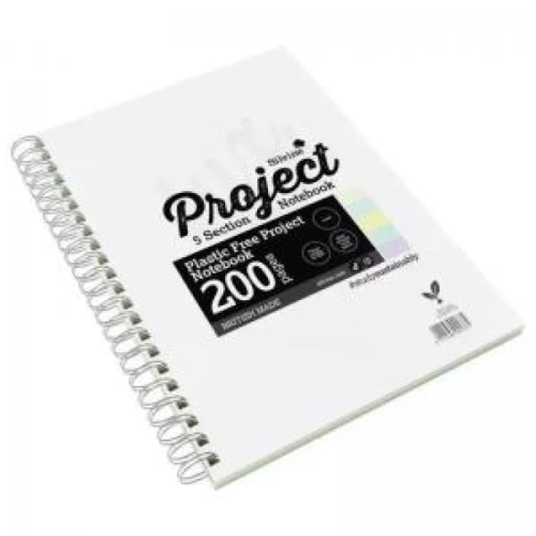 Image of Silvine Luxpad SEN Tinted Paper Project Book A4 Plastic Free With 5 Coloured Sections 200 Page Ruled With Margin (Pack 5) - LUXPBTIN LUXPBTIN