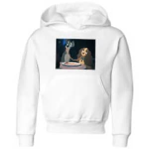 Image of Disney Lady And The Tramp Spaghetti Scene Kids Hoodie - White - 11-12 Years