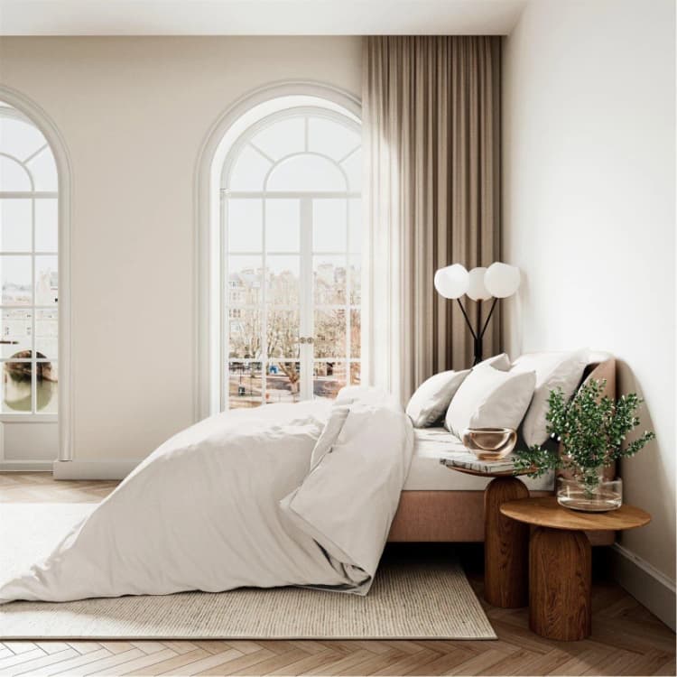 Image of Bedeck of Belfast Cotton Sateen Flat Sheet 400TC Chalk unisex Double