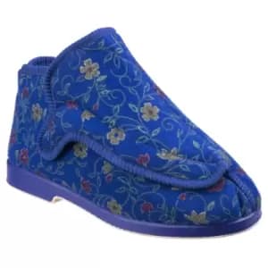 Image of GBS Rhona Ladies Extra Wide Fit Slipper Female Blue UK Size 3