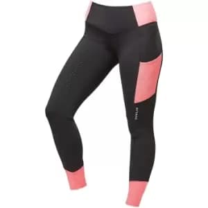 Image of Dublin Girls Power Performance Colour Block Horse Riding Tights (26) (Coral)
