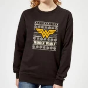 Image of DC Wonder Woman Womens Christmas Sweatshirt - Black